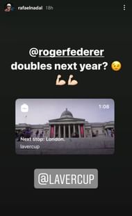Here's a screenshot of Rafael Nadal's Instagram story that started it all
